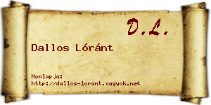 Dallos Lóránt névjegykártya