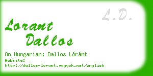 lorant dallos business card