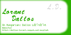 lorant dallos business card